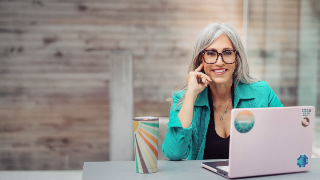 Dr.Julie Lopez at her laptop
